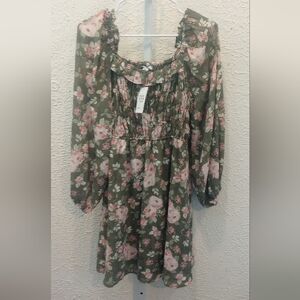 And Now THis : Floral Green and Pink Dress, Nwt 2x